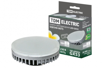 Лампа светодиодная LED 9Вт GX53 220В 4000К GX53 таблетка (плоский цилиндр) | SQ0340-0075 | TDM