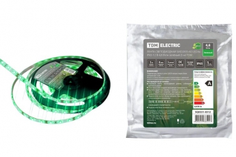 Лента светодиодная SMD2835-60 LED/м-IP65-12 В-4,8 Вт/м-зелёный (5 м) | SQ0331-0312 | TDM