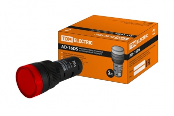 Лампа AD-16DS(LED)матрица d16мм красный 36В AC/DC  | SQ0702-0061 | TDM