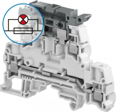 Клемма винтовая ZS4-D2-SF1-R1-4мм,2 уровня,4 зажима,держ.предохр.на верх.уровне,с индикатор сгор.предохр.24-110В AC/DC | 1SNK508423R0000 | TE