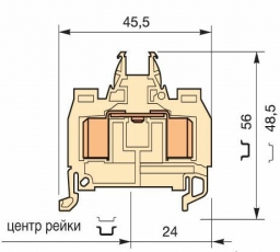 Клемма D2,5/8.ADO.NF1 ADO 2.5мм.кв. | 1SNA399749R2600 | TE