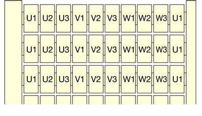 Маркировка RC65 10x(U1-U3-V1-V3-W1-W3) | 1SNA232132R1400 | TE