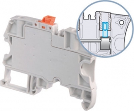 Клемма ZS4-S-T2-R1-BL винт, 4 мм. кв., синий, 2 контакта для перемычки , совместим с профилем ZS4-SF | 1SNK506321R0000 | TE
