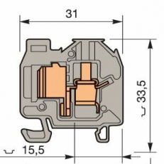 Клемма DR4/8.P.ADO ADO 4мм.кв. земля, мини, DIN2 | 1SNA299632R0500 | TE