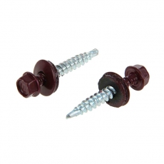 Саморез КР св. 4,8х28 RAL-3005 (винно-красный) (300 шт) - ведро ( 1,584 кг) | 127870 | Tech-KREP
