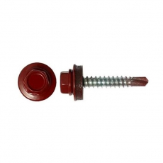 Саморез КР св. 4,8х28 RAL-3011 (тёмно-красный) (300 шт) - ведро ( 1,584 кг) | 103182 | Tech-KREP