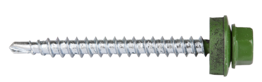 Саморез КР св. 4,8х51 RAL-6002 (зелёный) (200 шт) - ведро ( 1,462 кг) | 103179 | Tech-KREP