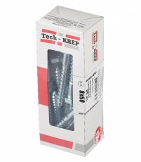 Болт DIN 571 сантехнический оцинк 8х60 (25 шт) - коробка с ок. Tech-Kr ( 0,48 кг) | 126555 | Tech-KREP