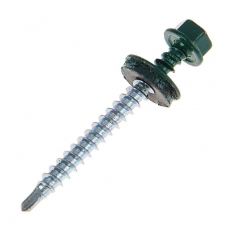 Саморез КР св. 4,8х51 RAL-6005 (тёмно-зеленый) (200 шт) - ведро ( 1,462 кг) | 127877 | Tech-KREP