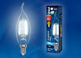 Лампа светодиодная LED-CW35-6W/NW/E14/CL PLS02WH LED. 
