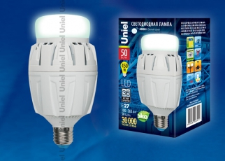 Лампа светодиодная LED-M88-50W/NW/E27/FR ALV01WH LED мощная с мат. рассеивателем. Материал корпуса алюминий. 4000К. Серия Venturo. . | 08979 | Uniel