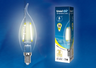 Лампа светодиодная LED-CW35-6W/WW/E14/CL GLA01TR LED. 