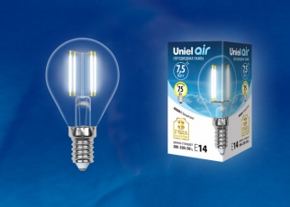 Лампа светодиодная LED-G45-7,5W/NW/E14/CL GLA01TR LED. 