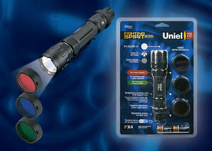 Фонарь-offroad Premium «fighting spirit 235» P-ML075-PB Black алюм. , XR-E {Q4} CREE LED, блистер, 2 х CR123A в/к, черн | 03813 | Uniel