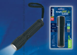 Фонарь универсальный S-LD038-C Black «Simple lightclassic plus» прорезиненный 0,5 Watt LED, упаковка кламшелл, 3хААА н/к, цвет Черный | 07595 | Uniel