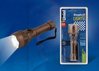 Фонарь универсальный S-LD044-C Brown «Simple Light Gambit», пластик 0,5 Watt LED, упаковка кламшелл, 2хАА н/к, цвет коричневый | UL-00000205 | Uniel