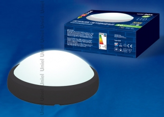 Светильник светодиодный пылевлагозащищенный для ЖКХ ULW-O04-12W/NW IP65 BLACK овал пласт 12Вт 840 Лм 4500 К белый свет IP65 220Ва черн | 11137 | Uniel