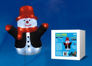 Фигура светодиодная «Снеговик» ULD-M2730-024/STA WHITE IP20 SNOWMAN 24 диода, 27*17*30 см, белый, IP20. | 09557 | Uniel