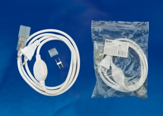 Провод электрический для LED лент UCX-SP2/N21 WHITE 1 STICKER ULS-N21 NEON 220В, 8x16мм, 2 контакта. белый | UL-00002937 | Uniel