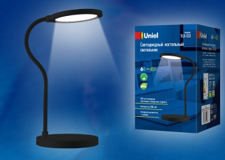Светильник настольный TLD-553 Black/LED/400Lm/4500K/Dimmer/USB 6W акк 1200mAh сенсор черный | UL-00003339 | Uniel