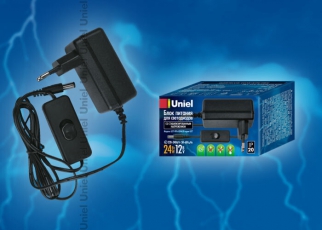 Блок питания для светодиодов с вилкой UET-VPA-024A20 24 Вт, 12В, IP20 | 06314 | Uniel
