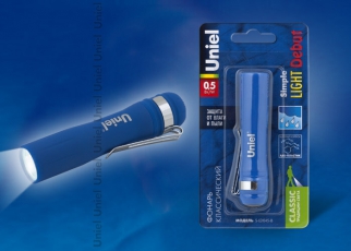 Фонарь универсальный S-LD045-B Blue «Simple Light Debut», пластик, 0,5 Watt LED, упаковка блистер, 1хАА н/к, цвет синий | UL-00000208 | Uniel