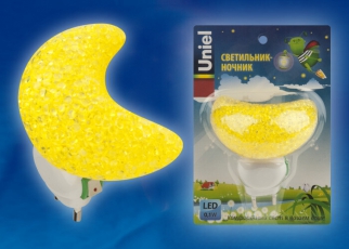 Светильник-ночник DTL-309-Месяц/YELLOW/1LED/01W выключатель на корпусе. | 10331 | Uniel