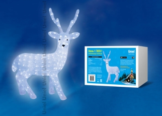 Фигура светодиодная «Олень-1» ULD-M6393-200/STA WHITE IP20 DEER-1 200 диодов, размер 63*36*93 см, белый, IP20. | 11036 | Uniel