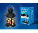 Фонарь с LED гирляндой внутри ULD-L1220-010/DTB/RGB BLACK на батарейке 10 диодов RGB свет режим миганиячерный корпус 12*20 см | UL-00002309 | Uniel