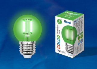 Лампа светодиодная LED-G45-5W/GREEN/E27 GLA02GR LED. 