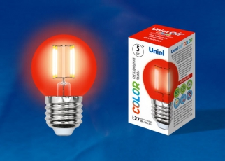 Лампа светодиодная LED-G45-5W/RED/E27 GLA02RD LED. 