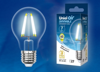 Лампа светодиодная LED-A60-7W/NW/E27/CL/DIM GLA01TR LED диммируемая. 
