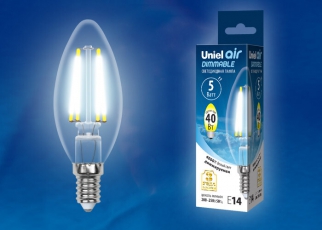 Лампа светодиодная LED-C35-5W/NW/E14/CL/DIM GLA01TR LED диммируемая. 