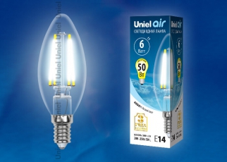 Лампа светодиодная LED-C35-6W/NW/E14/CL GLA01TR LED. 
