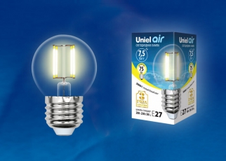 Лампа светодиодная LED-G45-7,5W/WW/E27/CL GLA01TR LED. 