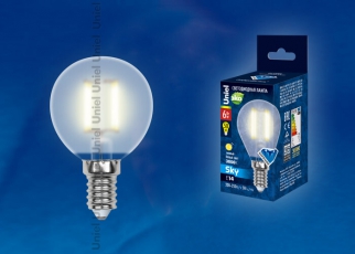 Лампа светодиодная LED-G45-6W/WW/E14/FR PLS02WH LED. 