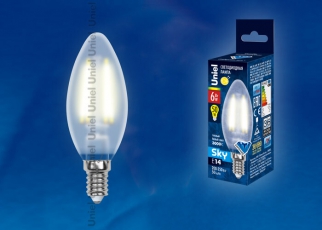 Лампа светодиодная LED-C35-6W/WW/E14/FR PLS02WH LED. 