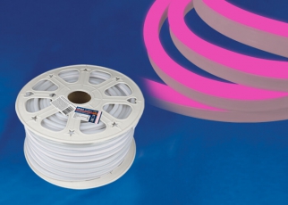 Лента светодиодная 220В IP75 NEON 50м розовый свет ULS-N21-2835-120LED лента /m-8mm-IP67-220V-8W/m-50M-PINK | UL-00003768 | Uniel