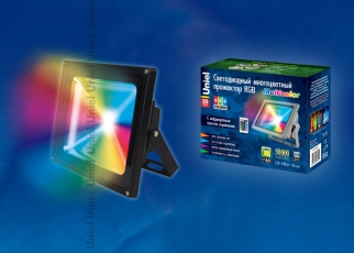 Прожектор светодиодный ULF-S01-20W/RGB/RC IP65 110-240В с пультом ДУ, мультиколор, серый | UL-00000782 | Uniel