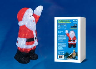 Фигура светодиодная «Дед Мороз» ULD-M3860-120/STA WHITE IP20 XMASMAN 38*24*60 см. 120 диодов. белый свет. шнур прозр. | UL-00002332 | Uniel