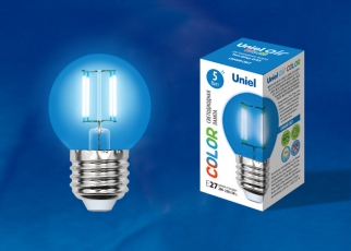 Лампа светодиодная LED-G45-5W/BLUE/E27 GLA02BL LED. 