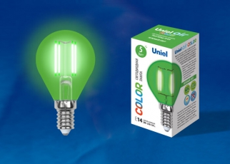 Лампа светодиодная LED-G45-5W/GREEN/E14 GLA02GR LED. 