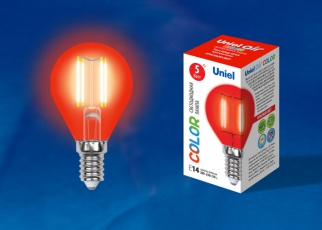 Лампа светодиодная LED-G45-5W/RED/E14 GLA02RD LED. 