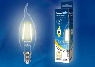 Лампа светодиодная LED-CW35-5W/WW/E14/CL/DIM GLA01TR LED диммируемая. 