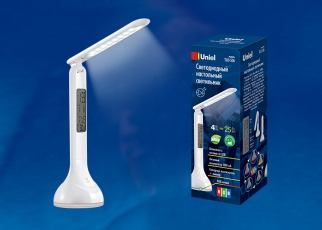 Светильник настольный TLD-536 White/LED/250Lm/5500K/Dimmer с ночником RGB и календарем 4W акк 1200mAh сенсор Белый | UL-00001497 | Uniel