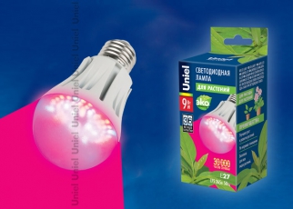 Лампа светодиодная LED-A60-9W/SP/E27/CL ALM01WH LED для растений. 