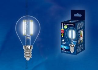 Лампа светодиодная LED-G45-6W/NW/E14/CL PLS02WH LED. 