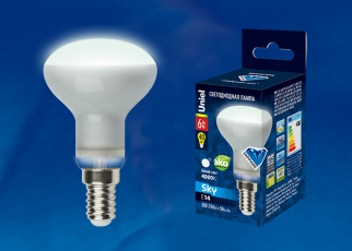 Лампа светодиодная LED-R50-6W/NW/E14/FR PLS02WH LED. «Рефлектор», матовая 4000К Серия Sky | UL-00001492 | Uniel