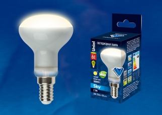 Лампа светодиодная LED-R50-6W/WW/E14/FR PLS02WH LED. «Рефлектор», матовая 3000К Серия Sky | UL-00001491 | Uniel