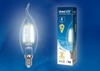 Лампа светодиодная LED-CW35-6W/NW/E14/CL GLA01TR LED. 